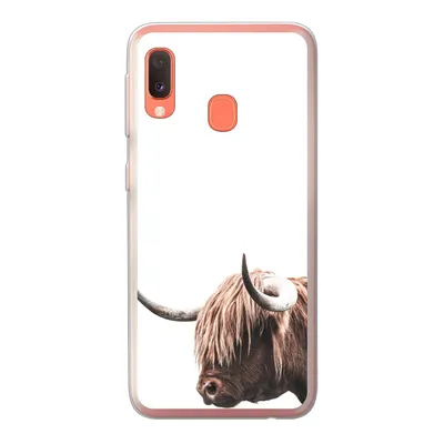 Produktbild von MuchoWow® Handyhülle Schutzhülle Hülle für Samsung Galaxy A20e Schottischer Highlander - Kopf - Weiß Silikon Softcase Handy Hülle - Abdeckung
