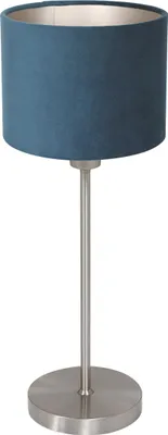 Produktbild von Mexlite - tischlampe - Noor - blau stahl - metall textil - nachttischlampe - E27 - 4417ST