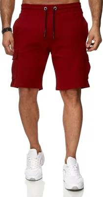 Produktbild von Reslad Kurze Hose Herren Cargo Bermuda Shorts Jogginghose Sport-Hose RS-5069 Bordeaux 2XL