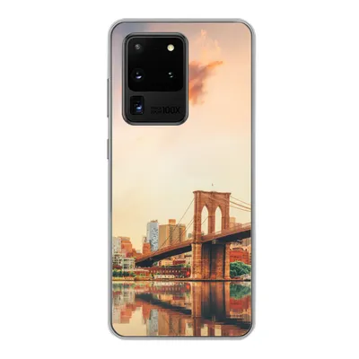 Produktbild von MuchoWow® Handyhülle Schutzhülle Hülle für Samsung Galaxy S20 Ultra New York - Brooklyn - Brücke - Sonnenuntergang Silikon Softcase Handy Hülle - Karteninhaber