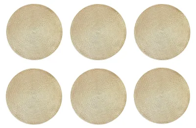 Produktbild von Set aus 6 goldenen runden Platzdeckchen aus PVC
