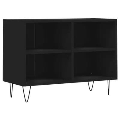 Image de Meuble TV noir 69,5 x 30 x 50 cm bois d'ingénierie