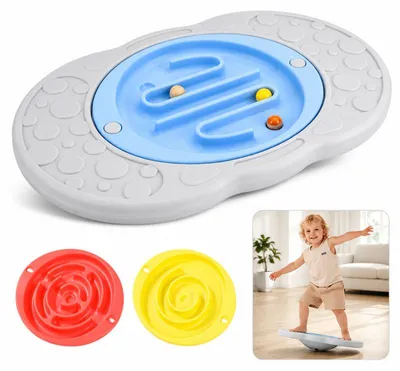 Produktbild von Wackelbrett Kinder mit Kugelspiel, Balancierspielzeug zur Förderung von Gleichgewicht und Koordination, Spielspaß für Kinder ab 3 Jahre