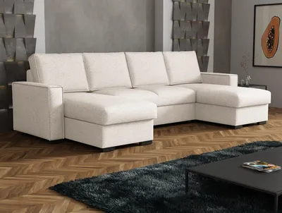 Produktbild von Chilly Marina Ecksofa U-Form 300x155 cm –Schlaffunktion 135x266 cm, 2 Bettkästen, universell montierbar - Egon 25