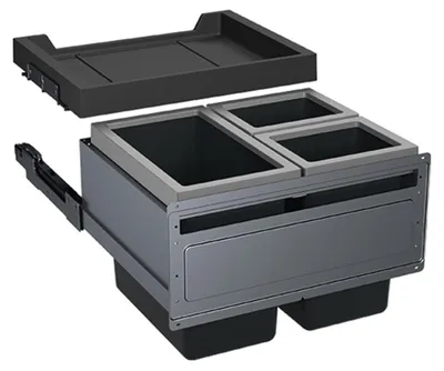 Image de FRANKE Trieur FX 60 avec triple séparation pour armoire de 60 cm de largeur / Volume des déchets 48 (1x26 et 2x 11) litres / Poubelle