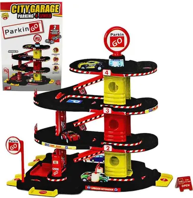 Produktbild von Auto Spielzeug Garage mit 2 Autos - ca. 47 cm