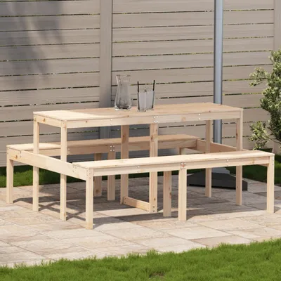 Produktbild von Design Picknicktisch 160x134x75 cm Massivholz Kiefer, Gartentische 2024 Neu