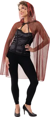 Produktbild von Cape Umhang Spiderweb Spinnenhexe Hexe rot Halloween Karneval Damen Kostüm 36-42