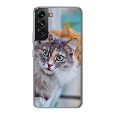 Produktbild von MuchoWow® Handyhülle Schutzhülle Hülle für Samsung Galaxy S22 Katze - Fenster - Katzen Silikon Softcase Handy Hülle - Mobiltelefonhülle