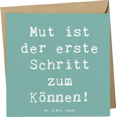 Produktbild von Mr. & Mrs. Panda Glückwunschkarte Spruch Sich in einer neuen Sportart versuchen - Meeresbrise - Geschenk, Sportarten ausprobieren, Grußkarte, doppelkarte, Vertrauem, Mut