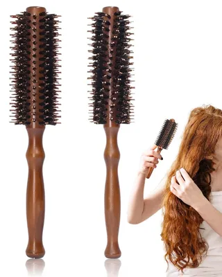 Produktbild von 2 runde Haarbürsten mit Borsten aus Naturhaar