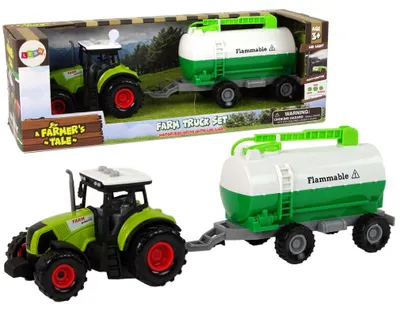 Produktbild von Leantoys Traktor für Kinder mit Anhänger Tankerfarm