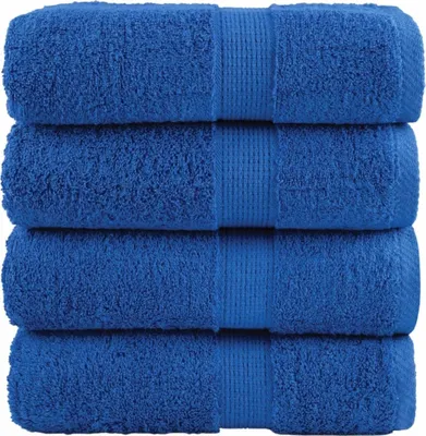 Produktbild von HOMMIE Premium-Waschtücher SOLUND 4er set - modernes Design - Blau 30x30cm 600 g/m² NEU356619 - Handtücher