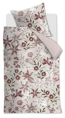 Produktbild von Rivièra Maison Bettwäsche Floral Flowers_Red_DE_UV_135x200 135 x 200 cm + 1x 80 x 80 cm 1 Bettbezug, 1 Kissenbezug