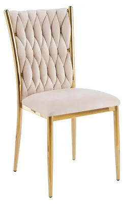 Obrázek produktu pro Elegantní jídelní židle SERELITH - béžová / zlatá