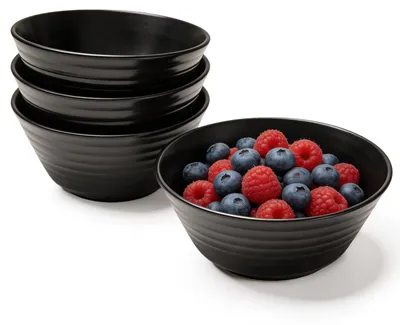4er Set Schüsseln 20 cm, Kunststoff, mikrowellengeeignet, 1200 ml