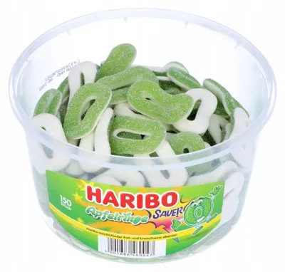 Image de Bonbons gélifiés Apfelringe Sauer, 150 pièces, 1,2 kg - Haribo