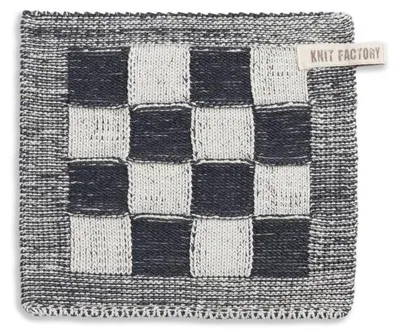 Immagine prodotto di Knit Factory Block Potholder 23x23 cm a scacchiera Antracite Beige