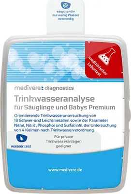 Immagine prodotto di analisi dell'acqua potabile di medivere diagnostics per neonati e bambini - PREMIUM