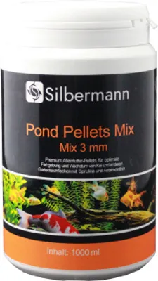 Produktbild von Silbermann Teichfutter Pellets - schwimmendes Hauptfutter für Teichfische (1000 ml, gemischt 3 mm), SIG 161