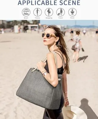 Produktbild von Famanu Strandtas XXL mit Reißverschluss - Große Badetasche für Damen