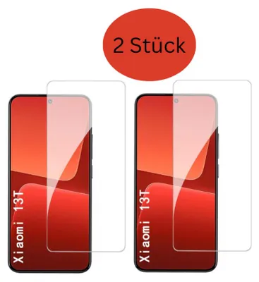 Produktbild von CLM-Tech 2er Set Schutzfolie kompatibel mit Xiaomi 13T / Xiaomi 13T Pro Panzerfolie Panzerglas 9H Glas Displayfolie Schutzglas - Unterstützt Fingerabdruck-ID - Folie kristallklar 2X Stück