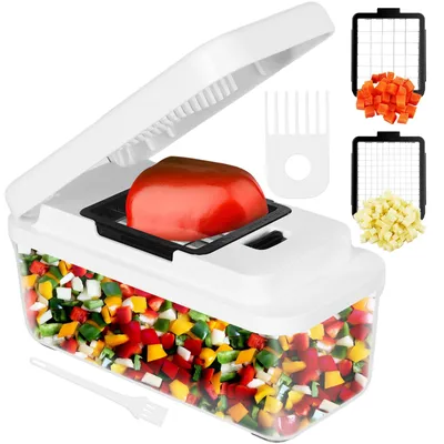 Gemüseschneider 2-in-1 mit 2 Klingen, manuell, BPA-frei, schwarz