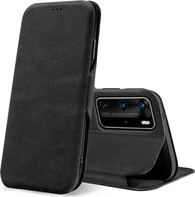 Produktbild von Conie Retro Klapp Tasche für Huawei P40 Pro Kartenfach Hülle Rundumschutz in Schwarz