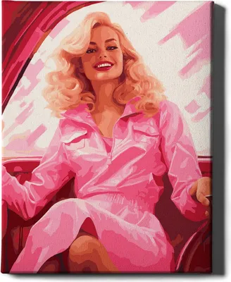 Produktbild von Oh Art! – Malen nach Zahlen Set Barbie – 40x50cm, mit Holzrahmen und Pinseln DIY