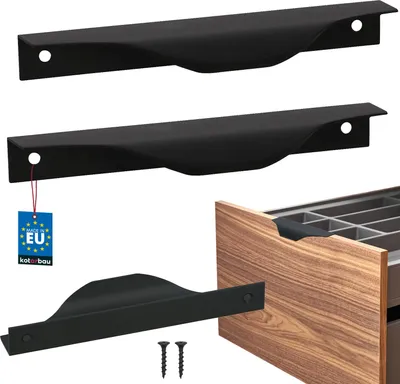 Produktbild von KOTARBAU® 2er Set Möbelgriff Möbelgriffe Schrankgriffe 128 / 148 mm ZnAl Küchengriffe Schwarz Griffe Möbel Türgriff Profilgriff Türgriffe Küche Schubladengriffe Griffe für Küchenschränke Modern
