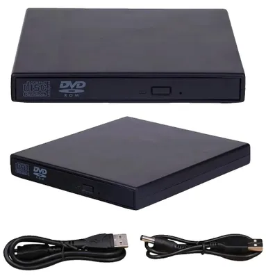 Immagine prodotto di Unità CD/DVD esterna, compatibile con USB 2.0, 14 x 13,5 x 1,5 cm, velocità di lettura CD 24X, velocità di scrittura DVD 16X, supporta CD-R e CD-RW
