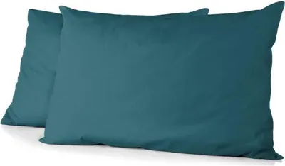 Produktbild von 2er-Set Kissenbezüge - HP72087 - 82 g Mikrofaser - 50 x 70 cm - Entenblau