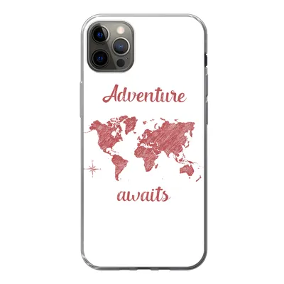 Produktbild von MuchoWow® Handyhülle Schutzhülle Hülle für iPhone 12 Pro Max Karte - Sprichwörter - Rosa Silikon Softcase Handy Hülle - Hartschale
