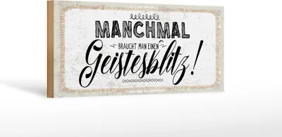 Produktbild von Holzschild Manchmal braucht man einen Geisterblitz, 27x10 cm, Holzschilder Spruch Glück Weisheit