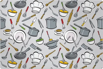 Produktbild von Küchenmatte 140x210 cm Vinylmatte Bodenmatte Dekoration - Küchengeräte