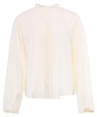 Produktbild von Damen Bluse aus 50% Baumwolle und 50% Polyester, weiß, Größe S