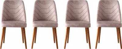 Produktbild von Skye Decor, Dallas 555 V4, Stuhlset (4 Stück), Nussbaum, 100 % METALL, 50 x 49 x 90 cm