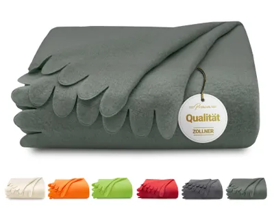 Produktbild von Kuscheldecke Fleecedecke, 130x170 cm, Polyester, dunkelgrau