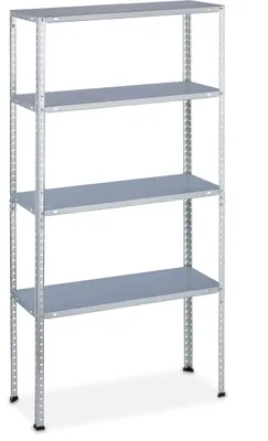 Immagine prodotto di 2 scaffali per carichi pesanti, portata: 200 kg, 4 ripiani, A x L x P: 150 x 75 x 30 cm, cantina e garage, acciaio zincato, argento