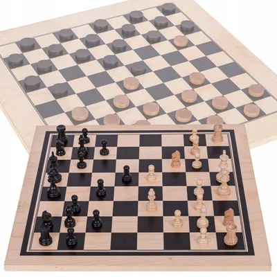 Produktbild von Square Holzschachspiel mit Dame 100 Spielfeld 44 cm