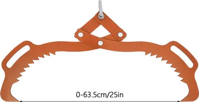Obrázok produktu pre Kliešte na zdvíhanie dreva - Lesnícke kliešte - 63,5 cm - Zúbkované čeľuste - Otvorenie 0-76 cm - Nosnosť 1000 kg - 8 mm uhlíková oceľ - Oranžová