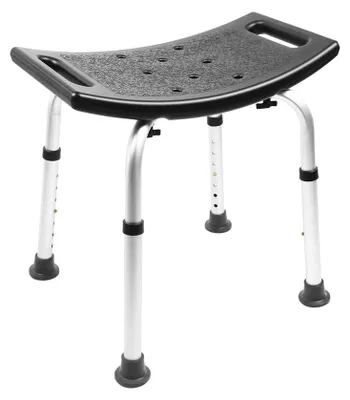 Image de Siège de douche pour seniors Tabouret de douche réglable en hauteur - Antidérapant - Noir - Pour personnes à mobilité réduite