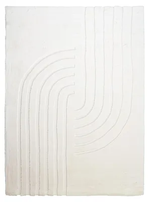 Image de Volero - Tapis Doux à Poils Longs - Carvy Curves Crème - 160x230cm
