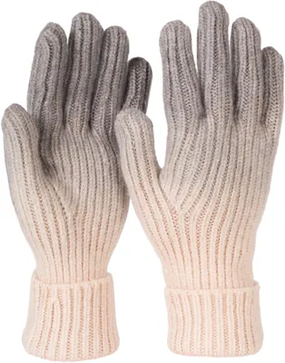 Produktbild von styleBREAKER Damen Strick Handschuhe mit Farbverlauf Muster, Winter Ombré Strickhandschuhe, Fingerhandschuhe 09010045