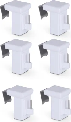 Image de Supports de serrage pour tringles de vitrage "Basic" ( blanc ) pack de 6