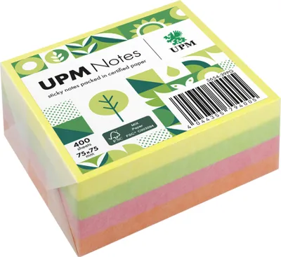 Immagine prodotto di UPM Notes Sticky Note 5654-39PG Brillante 75x75mm 400 fogli colorati