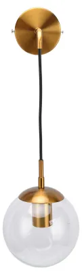 Produktbild von Moderne Retro-Wandleuchte, dekorative minimalistische Glaskugel, E27-Licht für Wohnzimmer, Schlafzimmer, Arbeitszimmer, 110–240 V