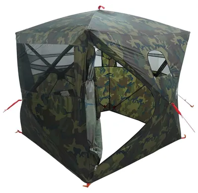 Image de Tente de chasse VidaXL camouflage 143 x 143 x 165 cm en polyester et acier
