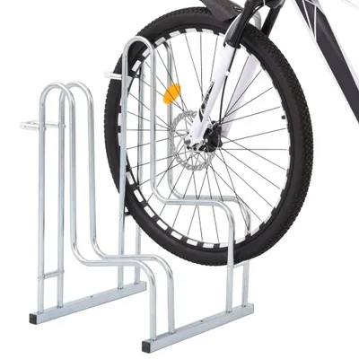 Immagine prodotto di Supporto per 2 Bici da Pavimento Autoportante Acciaio Zincato