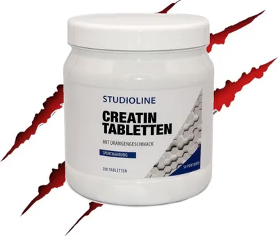 Produktbild von Creatin Kautabletten 200 Caps | Hochdosiert 10380 mg Tagesportion | Produktion in Deutschland - Auch zu finden unter der Kategorie: Testo Booster, Maca, L-Arginin, Zinc, Guarana, Ginseng, Koffein, Creatin Monohydrat, BCAA, EAA, Aminosäuren, Kreatin, Pre Workout Booster, Tribulus Terrestris, Vitamine, Mineralstoffe, Vitalstoffe